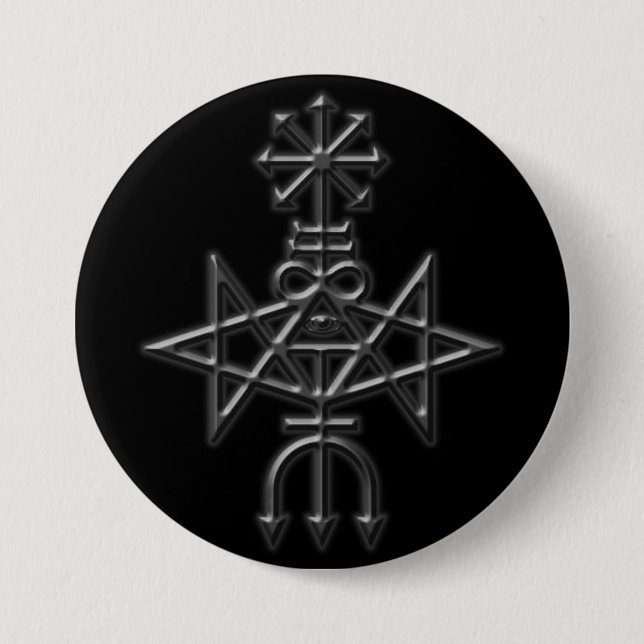 traditional church of satan sigil 3 inch round button (Front)
