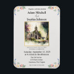 Traditional Church Watercolour Wedding Invite Magnet<br><div class="desc">This Traditional Church Watercolour design with floral decoration will certainly catch the eye, with an ediatable picture at it's centre but featuring a watercolour of a church. Edit your names, and the date and you are good to go! However, if you want, you are able to edit the text too!...</div>
