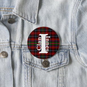 Traditional Clan Innes Tartan Plaid 3 Inch Round Button