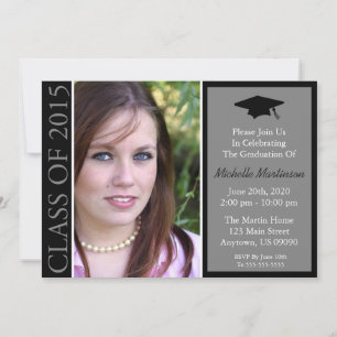 Traditional Class Of 2015 Graduation (Black) Invitation