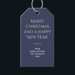 Traditional - Classic Blue - Minimalist Gift Tags<br><div class="desc">Introducing our stylish and minimalist, Classic Dark Blue Merry Christmas Gift Tags, from our Traditional Christmas Colours. These elegant blue, personalized christmas gift tags are the perfect way to add a touch of style and sophistication to your holiday gifts. The font used is both elegant and modern. Simple and clean...</div>