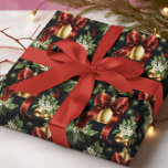 Traditional Classic Christmas Red Bow & Gold Bell  Wrapping Paper<br><div class="desc">Wrap your gifts in the melody of a classic Christmas. Customize to suit any gift offering. This design harmonizes holly leaves, red ribbons, and golden bells, creating a symphony of festive elegance." Please use the ☛​̳"​̳𝙀​̳𝘿​̳𝙄​̳𝙏​̳ ​̳𝘿​̳𝙀​̳𝙎​̳𝙄​̳𝙂​̳𝙉​̳"​̳ ​̳𝙗​̳𝙪​̳𝙩​̳𝙩​̳𝙤​̳𝙣 , if you need more personalization. Compose your celebrations with us. Visit our store...</div>