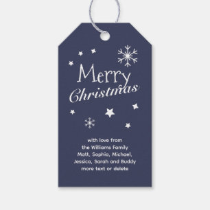 Traditional Classic Dark Blue Christmas Gift Tags