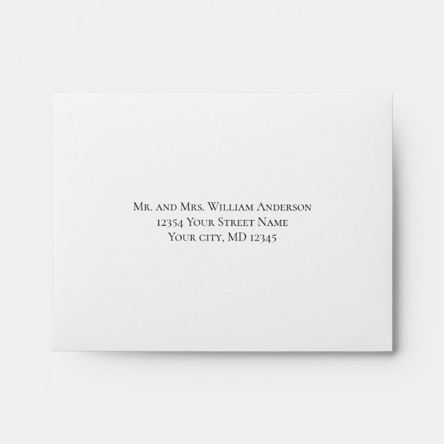 Traditional Classic Formal Wedding RSVP Card Envelope (Front)
