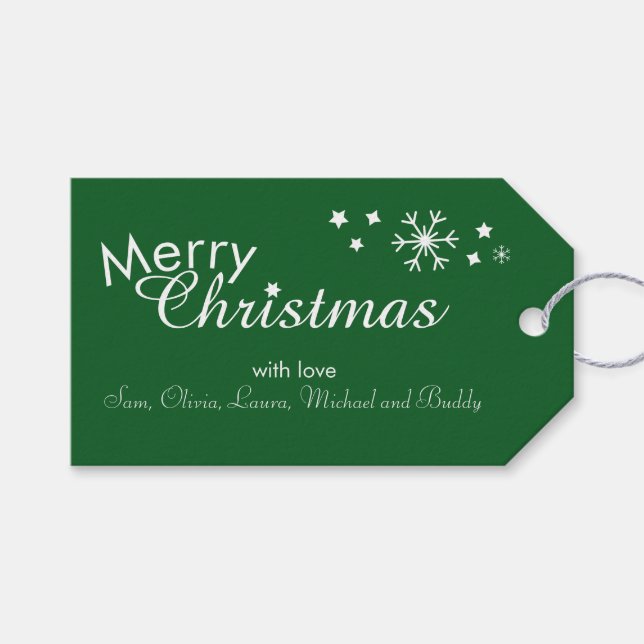 Traditional - Classic Green Customizable Gift Tags (Front (Horizontal))