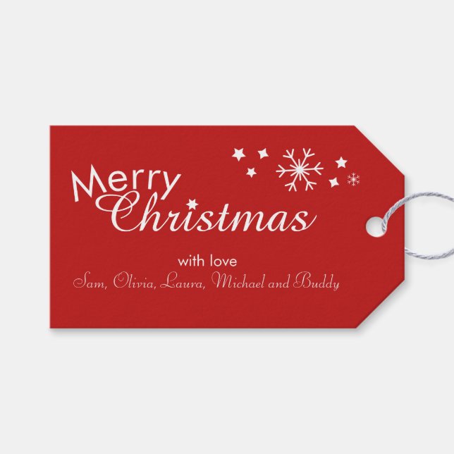 Traditional - Classic Red - Customizable Gift Tags (Front (Horizontal))