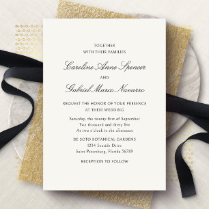 Traditional Classic Simplistic Wedding Invitation