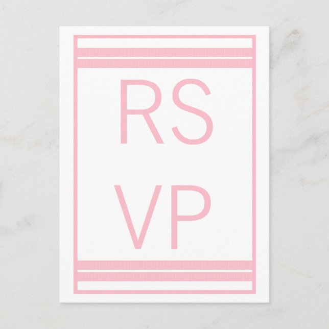 Traditional Classic Stripes RSVP Postcard (Front)