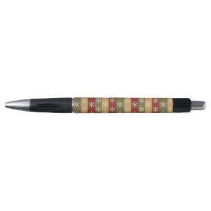 traditional colored Christmas snowflake striped  Pen