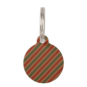 traditional colored Christmas striped Pet Tag