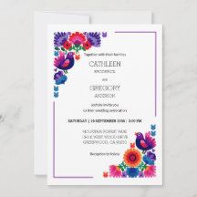 Traditional Colorful Folk Vibrant Pattern Wedding
