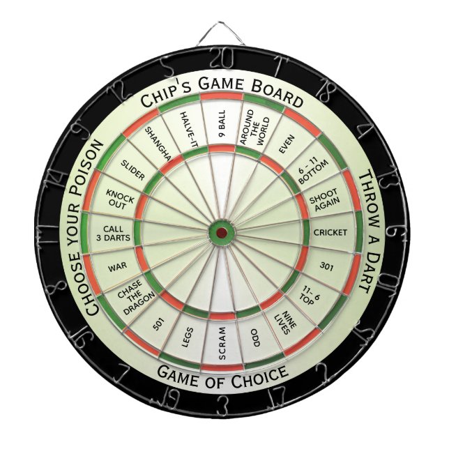 Traditional Colour Combo Personal Regulation  Dartboard (Front)