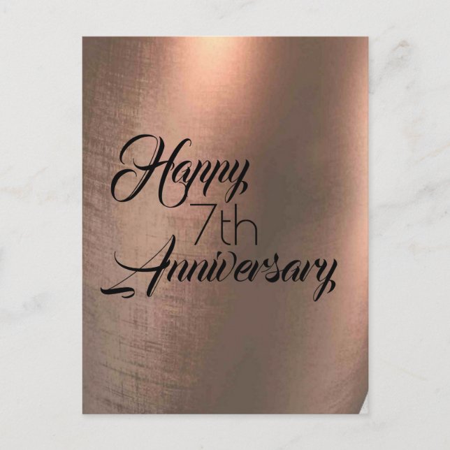 Traditional Copper 7th Anniversary Card (Front)