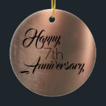 Traditional Copper 7th Anniversary Photo Back Ceramic Ornament<br><div class="desc">Traditional Copper 7th Anniversary</div>