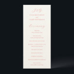 Traditional Coral Pink Elegant Wedding Program<br><div class="desc">Classic style wedding program featuring a simple design with your monogram and the headers in an elegant calligraphy.</div>