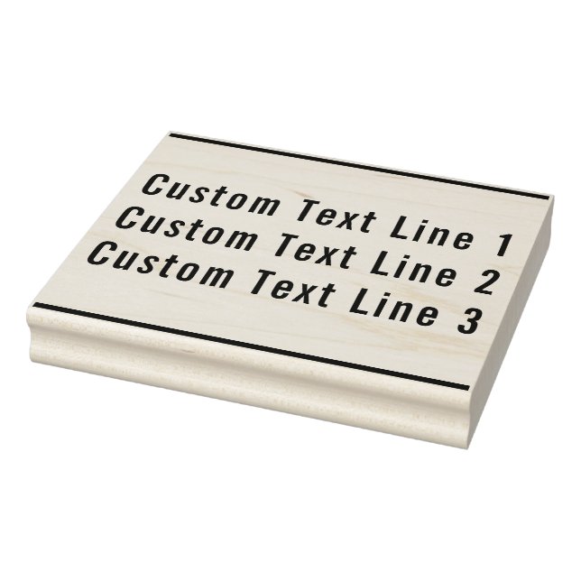 Traditional Custom Business 3 Lines of Serif Text  Rubber Stamp (Stamp)