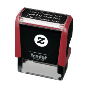 Traditional Custom Business 3 Lines of Serif Text Self-inking Stamp