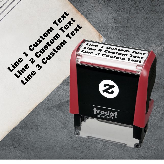 Traditional Custom Business 3 Lines of Serif Text Self-inking Stamp (Creator Uploaded)