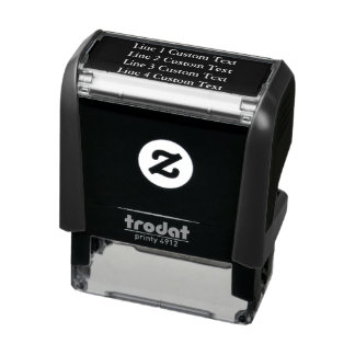 Traditional Custom Business 4 Lines of Serif Text Self-inking Stamp