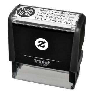 Traditional Custom Business 4 Lines With Logo Self-inking Stamp