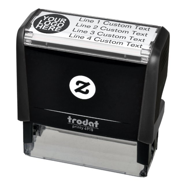 Traditional Custom Business 4 Lines With Logo Self-inking Stamp (Product)