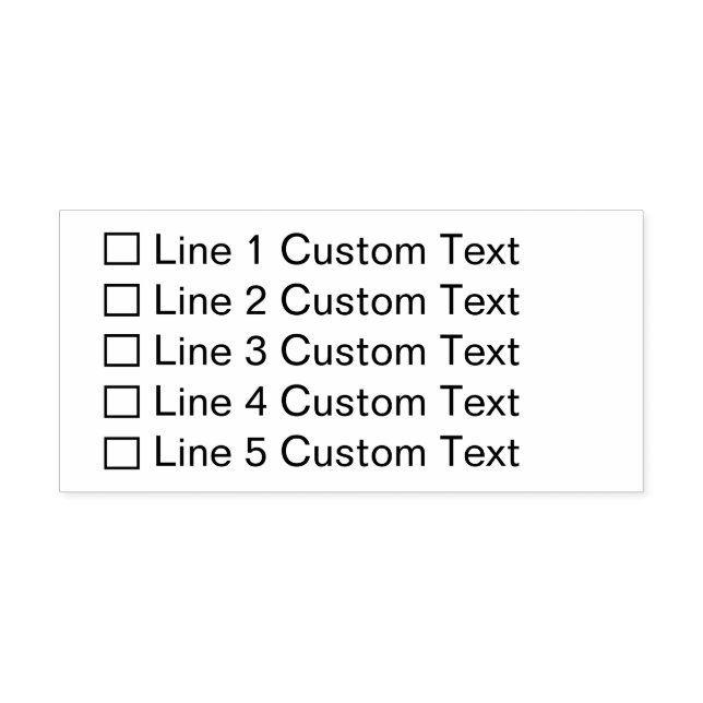 Traditional Custom Business 5 Lines Checkbox Self-inking Stamp (Design)