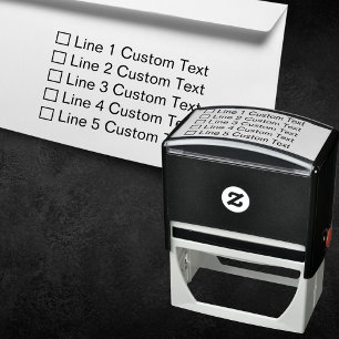 Traditional Custom Business 5 Lines Checkbox Self-inking Stamp