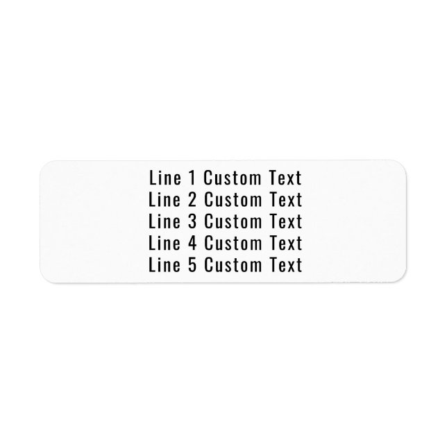 Traditional Custom Business 5 Lines of Serif Text (Front)