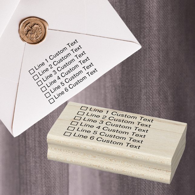 Traditional Custom Business 6 Lines Checkbox Rubber Stamp (Creator Uploaded)