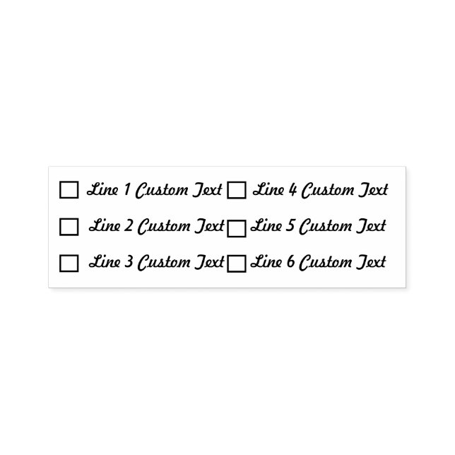 Traditional Custom Business 6 Lines Checkbox Self-inking Stamp (Design)