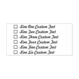 Traditional Custom Business 6 Lines Checkbox Self-inking Stamp