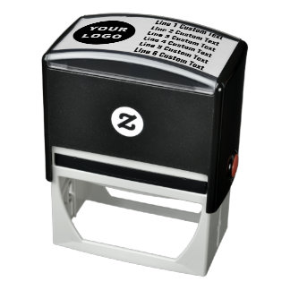 Traditional Custom Business 6 Lines with Logo Self Self-inking Stamp