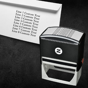 Traditional Custom Business 8 Lines of Serif Text Self-inking Stamp
