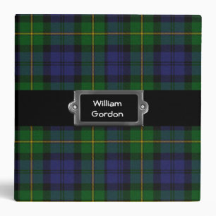 Traditional Custom Gordon Tartan Plaid Binder