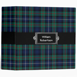 Traditional Custom Robertson Tartan Plaid Binder