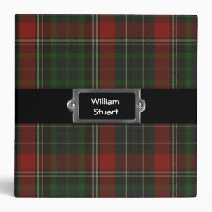 Traditional Custom Stuart Tartan Plaid Binder