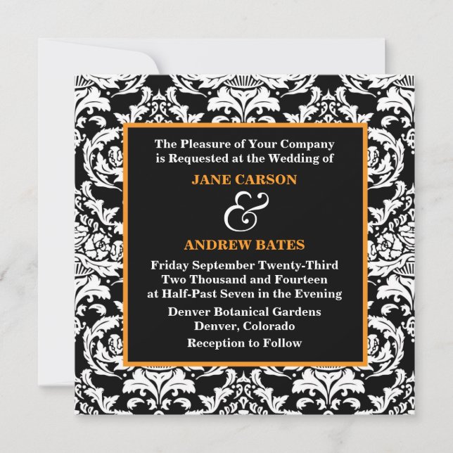 Traditional Damask Invitation (Front)