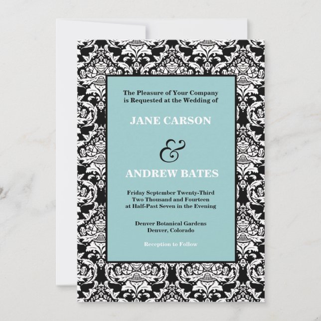 Traditional Damask Invitation (Front)