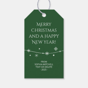 Traditional - Dark Green - Snowflake Gift Tags