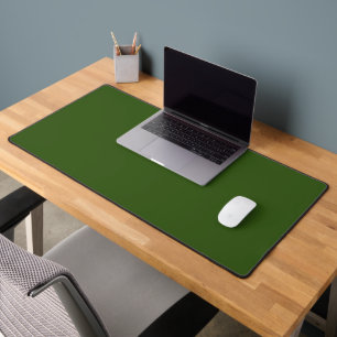 Traditional Dark Green Solid Color Desk Mat
