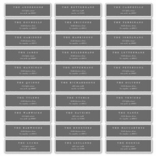Traditional Dark Grey individual wedding address