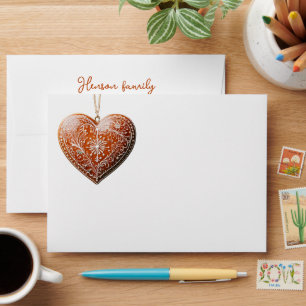 Traditional Decorated Christmas Cookie Holiday Envelope