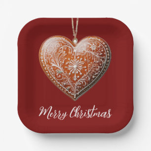Traditional Decorated Christmas Cookie Holiday Paper Plate