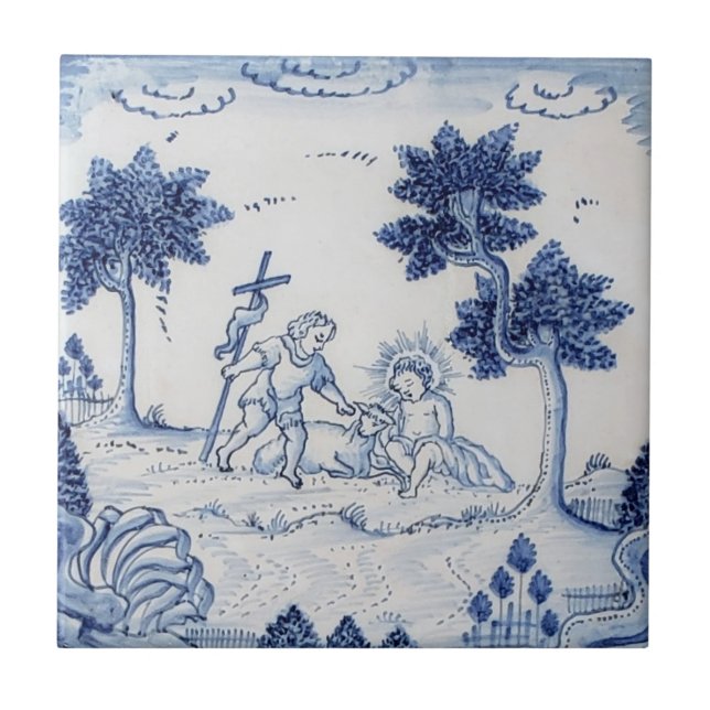 Traditional Delft Tile with Biblical Scene-34 (Front)