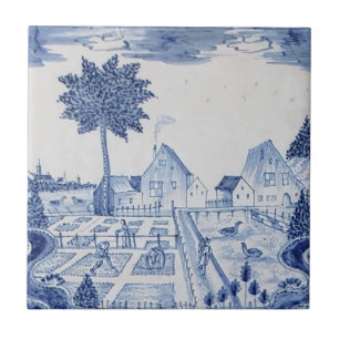 Traditional Delft Tile with Country Estate-32