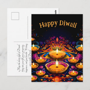 Traditional Diwali with Diyas Postcard