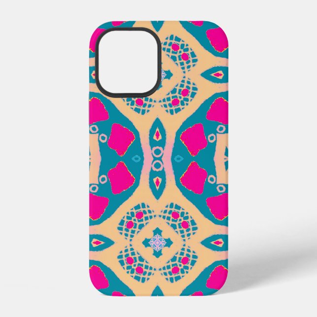 Traditional drawing. Repeat Peruvian Patchwork. Ti iPhone Case (Back)