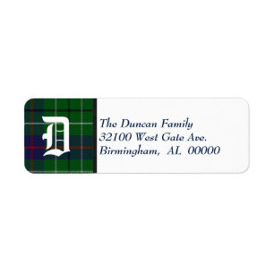 Traditional Duncan Tartan Plaid Monogram