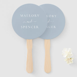 Traditional Dusty Blue Elegant Wedding Hand Fan