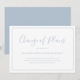 Traditional Dusty Blue Elegant Wedding Save The Date